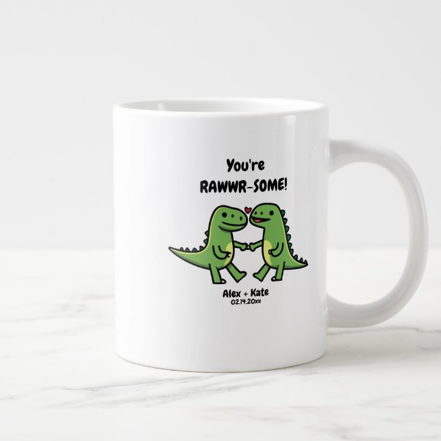 Grande Tasse Dinosaure Valentines (Droite)