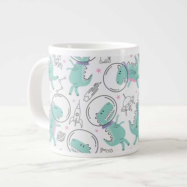 Grande Tasse Dinosaures de l'espace, Dinosaures mignons, Navire (Devant gauche)