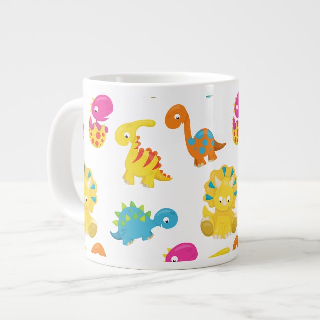 Grande Tasse Dinosaures Mignons, Motif De Dinosaures, Baby Dino (Devant gauche)