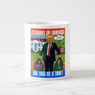 GRANDE TASSE DONALD TRUMP - NETTOYER L'AMÉRIQUE, UN SAC PAR FOI