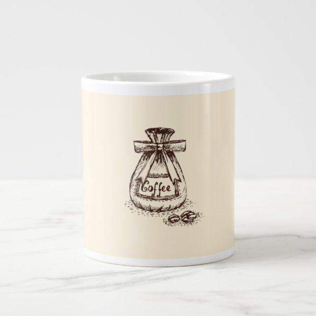 Grande Tasse Doodle Coffee Beans Artistic Coffee Mug (Devant)