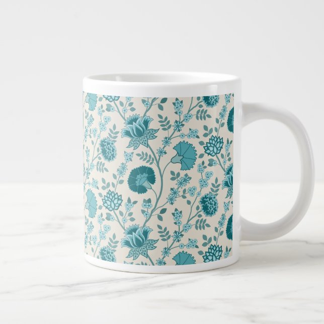 Grande Tasse Dos de motifs floraux jacobéens sur crème (Droite)
