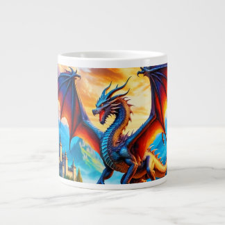 Grande Tasse Dragon Sur La Mug De Café Du Village