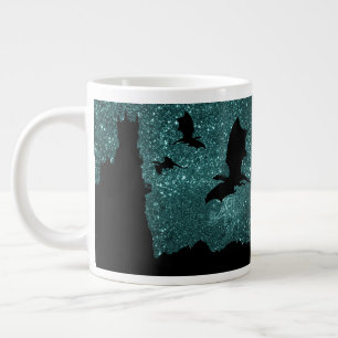 Grande Tasse Dragons volants, château de falaises de ciel étoil