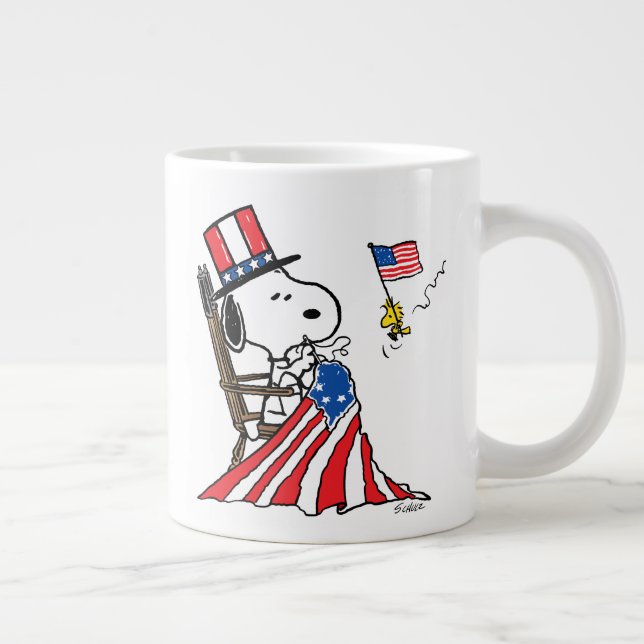 Grande Tasse Drapeau 4 juillet à coudre Snoopy (Droite)