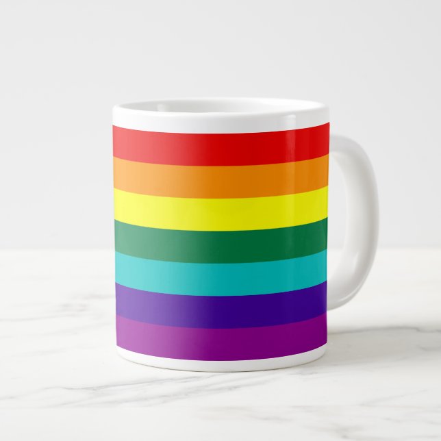 Grande Tasse Drapeau arc-en-ciel Gay pride Jumbo Mug (Devant droit)