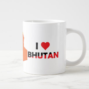Grande Tasse Drapeau Du Bhoutan Sur La Carte Du Pays
