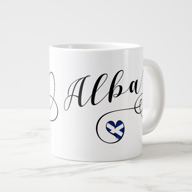 Grande Tasse Drapeau écossais en coeur, Alba, Scots Gaelic (Devant droit)