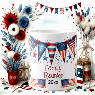 Grande Tasse Drapeau patriotique Famille Réunion 4 Juillet Bunt