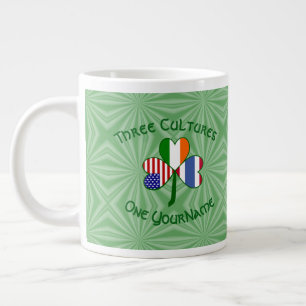 Grande Tasse Drapeau personnalisé Shamrock Américain Irlandais