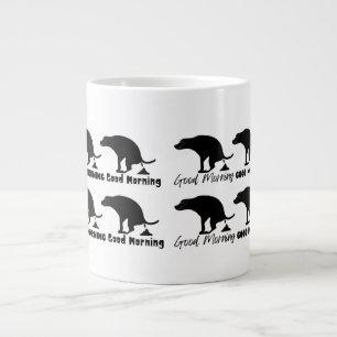 Grande Tasse Drôle, bon matin, le chien qui balaie