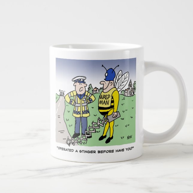 Grande Tasse Drôle caricature de la police de la circulation au (Droite)