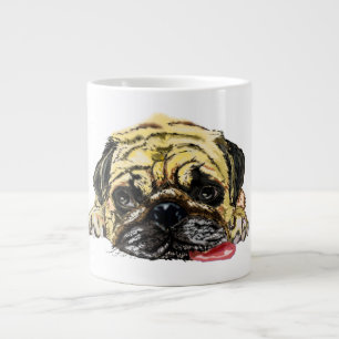 Grande Tasse Drôle Carlin chien café Mug