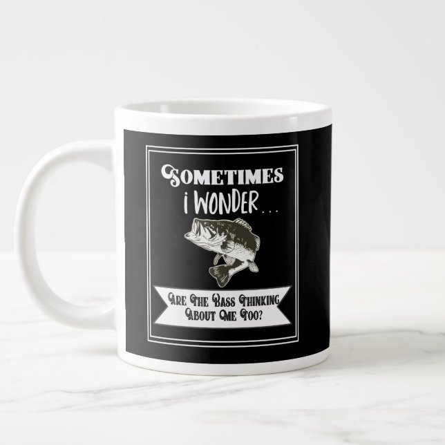 Grande Tasse Drôle Citation de pêche à l'achigan à grande bouch (Gauche)