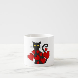 Grande tasse drôle de chat noir