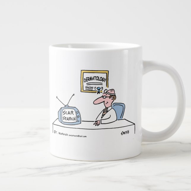 Grande Tasse Drôle Dermatologie Dermatologue Dessin Jumbo Mug (Droite)