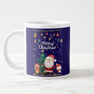 Grande Tasse Drôle Père Noël, Snowman, Reindeer Joyeux Noël