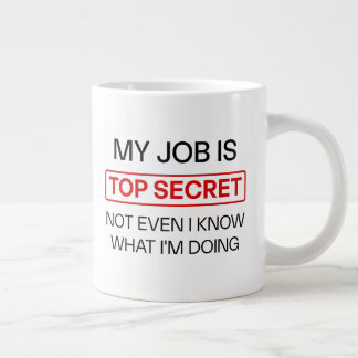 Grande Tasse Drôle Secret Job Mug - "Mon Travail Est Très Secre