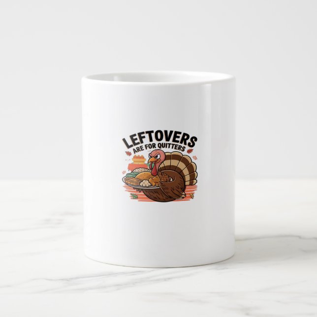 Grande Tasse Drôle Thanksgiving - Les Restes Sont Pour Les Quit (Devant)