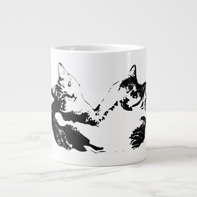 Grande Tasse Duo Cat Compagnons Enk Portrait Mug (Devant)