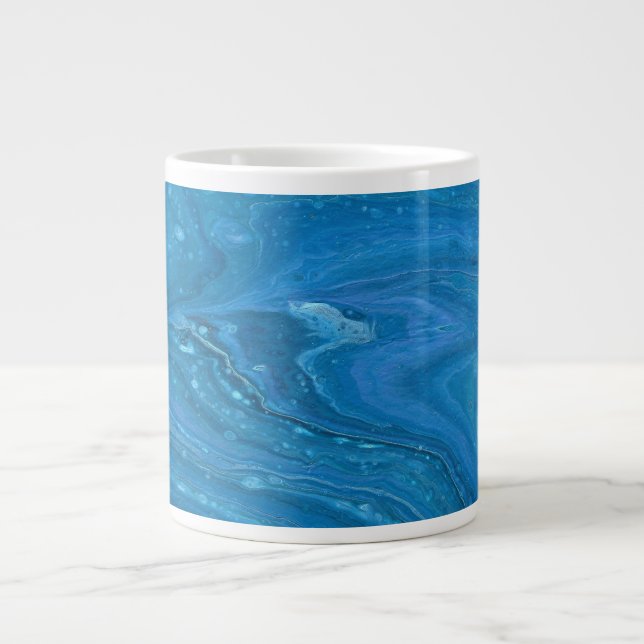Grande Tasse Eagle Eye 3 Cool Bleu Mug Abstrait (Devant)