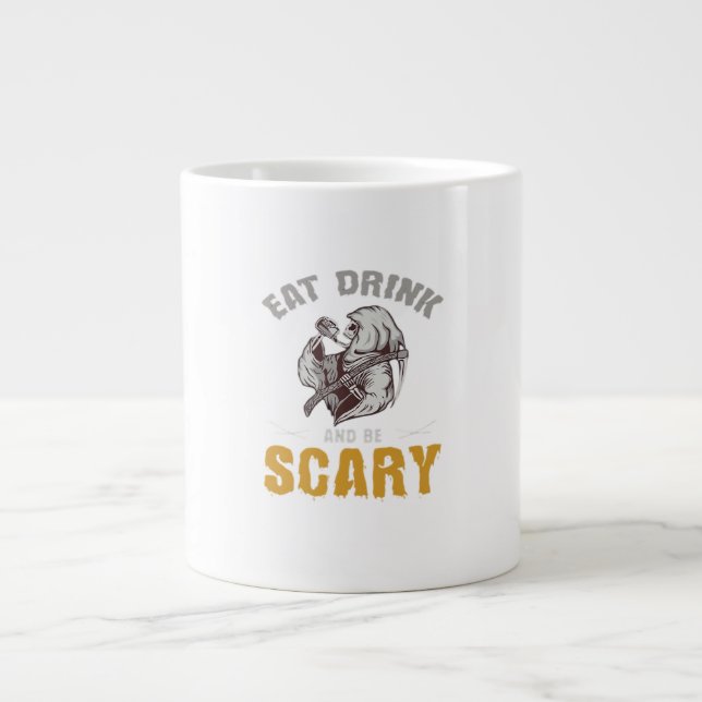 Grande Tasse Eat Drink And Be Scary Reaper Minimal Clean (Devant)