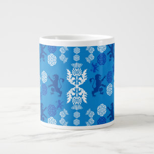 Grande Tasse Écossais bleu et blanc