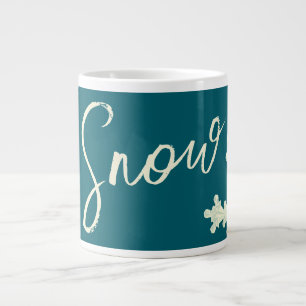 Grande Tasse Écriture de neige ardoise bleue et beurre élégant 