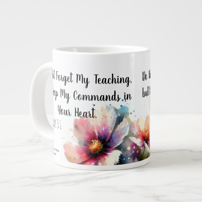 Grande Tasse Écriture florale (Devant gauche)