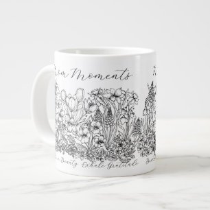 Grande Tasse Écriture florale élégante disant Boho Line Art