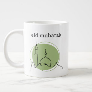 Grande Tasse Eid Moubarak Grand Mug - Mosquée Ligne Art