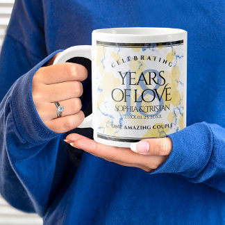 Grande Tasse Élégant 18ème anniversaire de Mariage de porcelain