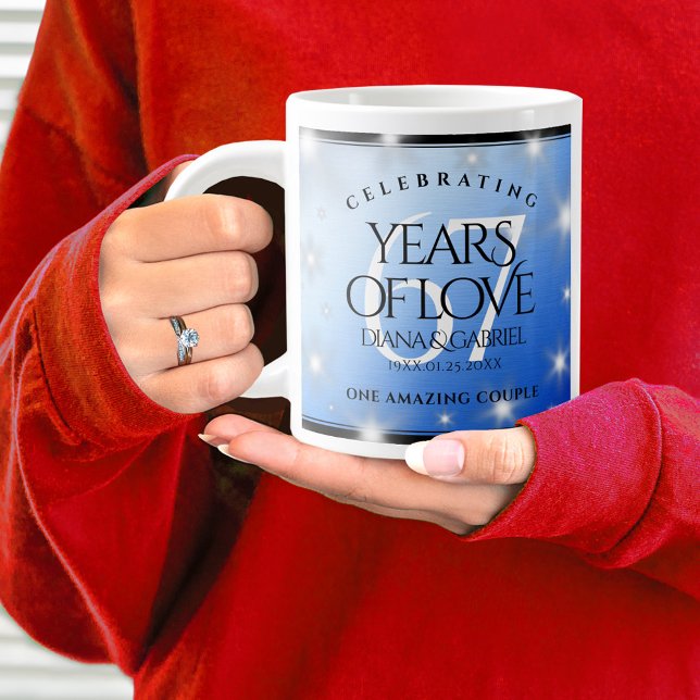 Grande Tasse Élégant 67e anniversaire Mariage de Star Sapphire (67th Wedding Anniversary Jumbo Coffee Mug Cover Photo.)