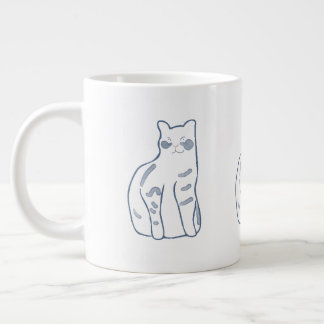 Grande Tasse Elegant Cat Design