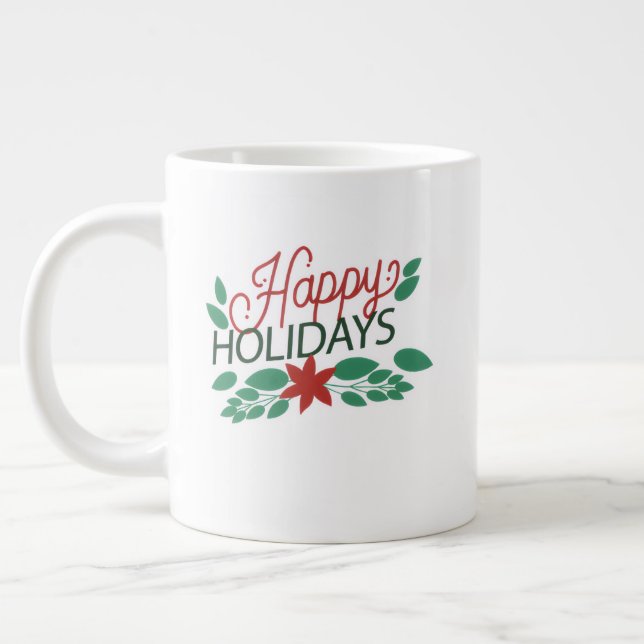 Grande Tasse Elegant Christmas Mug – Classic Holiday Coffee & T (Gauche)