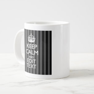 Grande Tasse Élégant GARDEZ CALME et votre texte sur les bandes