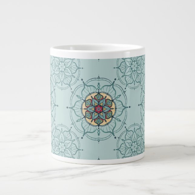 Grande Tasse Élégant Mandala Mug Turquoise (Devant)