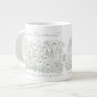 Grande Tasse Élégant motif floral script Boho art en ligne 