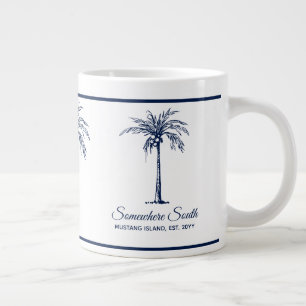 Grande Tasse Elégant palmier bleu personnalisé