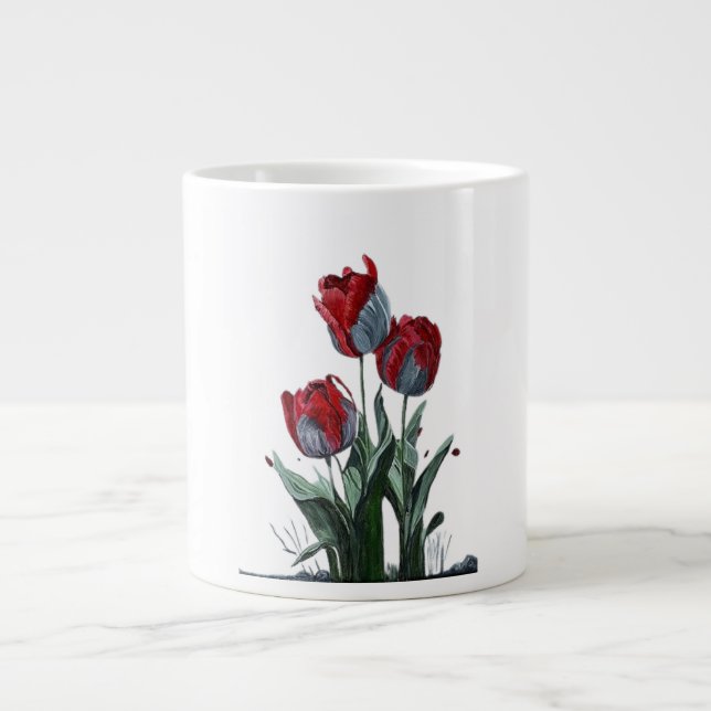 Grande Tasse Elegant Rose Flower Mug – Timeless Floral Design (Devant)