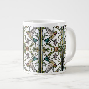 Grande Tasse Élégante illustration de colibri botanique boho ch