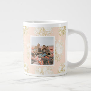 Grande Tasse Elégante Journée des mères photo rose florale Best