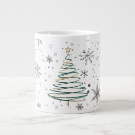 Grande Tasse Élégante Mug d'arbre de Noël spirale