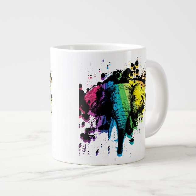 Grande Tasse Eléphant arc-en-ciel (Devant droit)