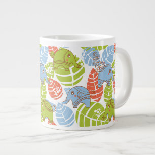 Grande Tasse Eléphants colorés de la jungle