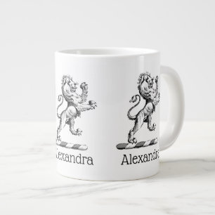 Grande Tasse Emblème de crête de lion héraldique debout