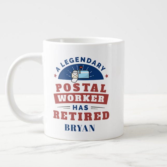 Grande Tasse Employé de poste retraité Mailman Gardien de retra (Gauche)