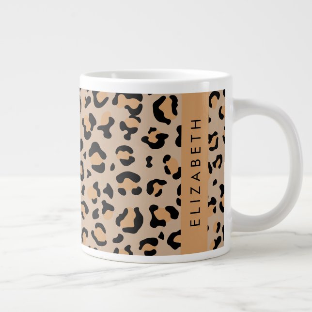 Grande Tasse Empreinte de léopard, Spots, Leopard Brown, Votre  (Droite)