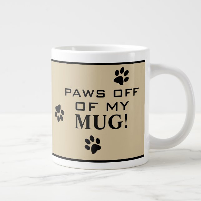 Grande Tasse Empreintes de pattes de chiens mignons Paw's Off F (Droite)