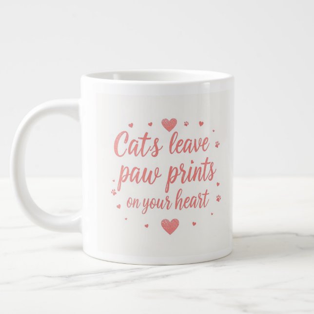 Grande Tasse Empreintes de pattes de la fête des mères de maman (Gauche)